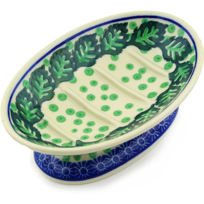 Polish Pottery Soap Dish 6&quot; Blue Bliss