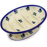 Polish Pottery Soap Dish 6&quot; Blue Buds