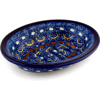 Polish Pottery Soap Dish 6&quot; Blue Horizons