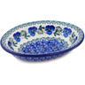 Polish Pottery Soap Dish 6&quot; Blue Pansy