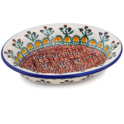 Polish Pottery Soap Dish 6&quot; Cranberry Medley UNIKAT