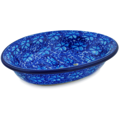 Polish Pottery Soap Dish 6&quot; Deep Into The Blue Sea