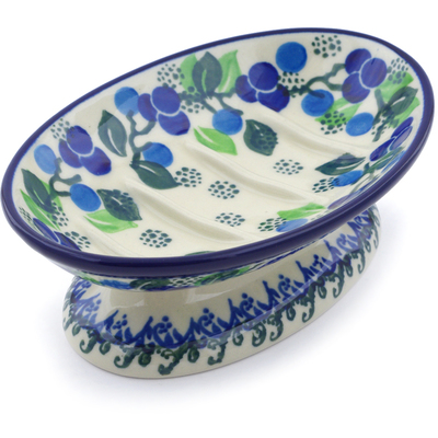 Polish Pottery Soap Dish 6&quot; Limeberry