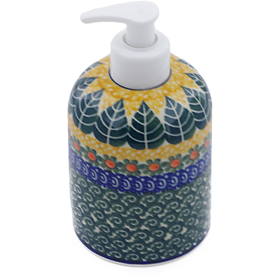 Polish Pottery Soap Dispenser 5&quot; Autumn Leaves