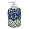 Polish Pottery Soap Dispenser 5&quot; Blue Leaf