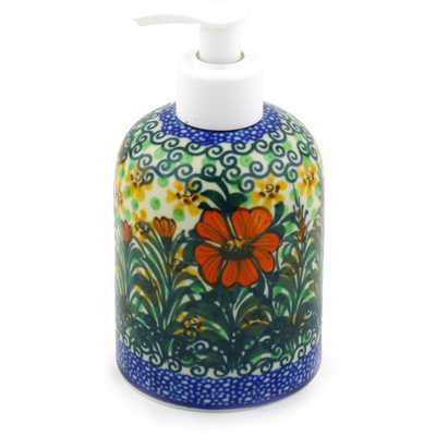 Polish Pottery Soap Dispenser 5&quot; Butterfly Holly UNIKAT
