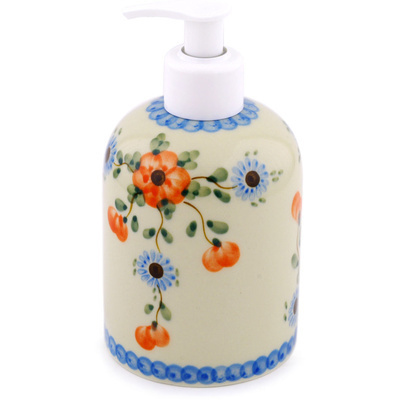 Polish Pottery Soap Dispenser 5&quot; Cherry Blossoms