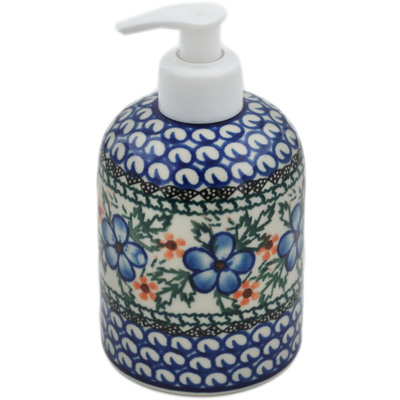 Polish Pottery Soap Dispenser 5&quot; Cobblestone Garden