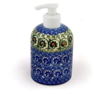 Polish Pottery Soap Dispenser 5&quot; Fiddle Faddle