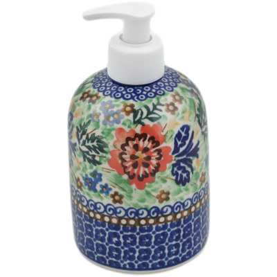 Polish Pottery Soap Dispenser 5&quot; Lovely Spring Day UNIKAT