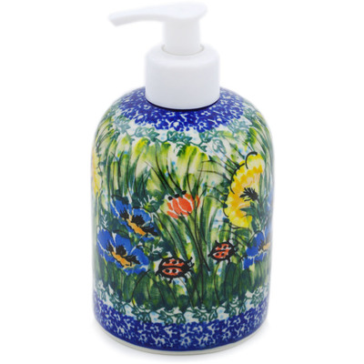 Polish Pottery Soap Dispenser 5&quot; Lucky Ladybug UNIKAT