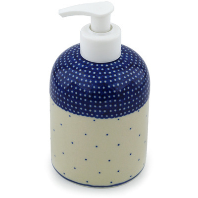 Polish Pottery Soap Dispenser 5&quot; Polka Dot Sprinkles UNIKAT