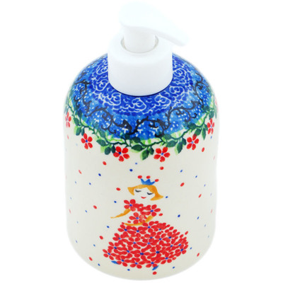 Polish Pottery Soap Dispenser 5&quot; Princess In A Red Dress