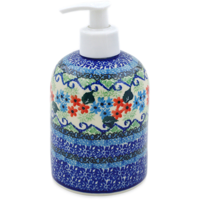 Polish Pottery Soap Dispenser 5&quot; Royal Blue Monarch UNIKAT