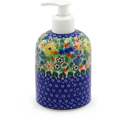 Polish Pottery Soap Dispenser 5&quot; Spring Garden UNIKAT