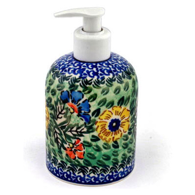 Polish Pottery Soap Dispenser 5&quot; Spring Serenade UNIKAT