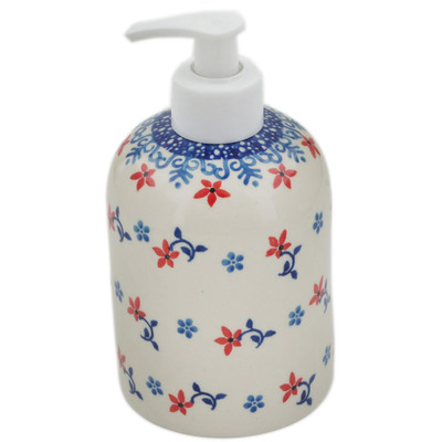 Polish Pottery Soap Dispenser 5&quot; Wildflowers Elegance