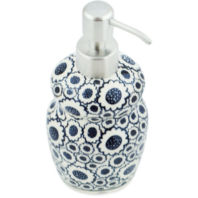 Polish Pottery Soap Dispenser 6&quot; Blooming Night