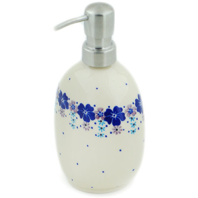 Polish Pottery Soap Dispenser 6&quot; The Floral Wish