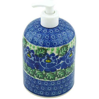 Polish Pottery Soap Dispenser 7&quot; Blue Bliss