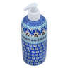 Polish Pottery Soap Dispenser 7&quot; Blue Ice