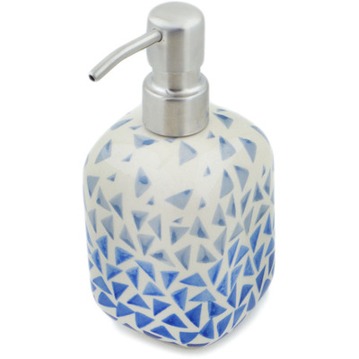 Polish Pottery Soap Dispenser 7&quot; Cascading Mosaic UNIKAT