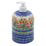 Polish Pottery Soap Dispenser 7&quot; Crimson Bells