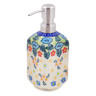 Polish Pottery Soap Dispenser 7&quot; Monstera Blooms UNIKAT