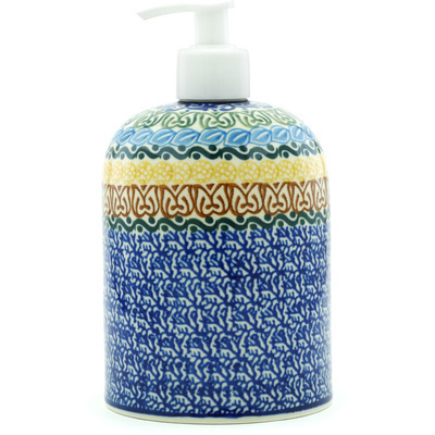 Polish Pottery Soap Dispenser 7&quot; Pecos River