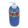 Polish Pottery Soap Dispenser 7&quot; Red Pansy
