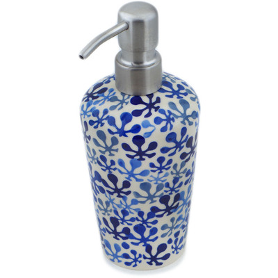 Polish Pottery Soap Dispenser 8&quot; Flower Clouds UNIKAT