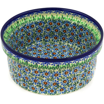 Polish Pottery Souffle Dish 8&quot; Cactus UNIKAT