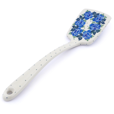 Polish Pottery Spatula 12&quot; Blue Rose