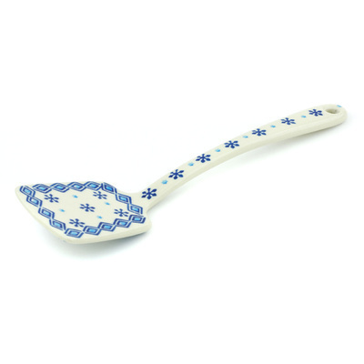 Polish Pottery Spatula 12&quot; Blue Snowflake