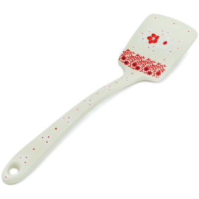 Polish Pottery Spatula 12&quot; Poinsettia Lace