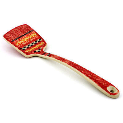 Polish Pottery Spatula 12&quot; Solar Flare