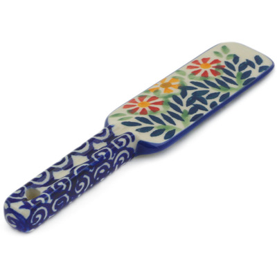 Polish Pottery Spatula 6&quot; Wave Of Flowers