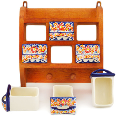 Polish Pottery Spice box, Hanging cabinet UNIKAT