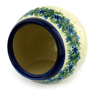 Polish Pottery Sponge Holder 7&quot; Blue Bell Wreath