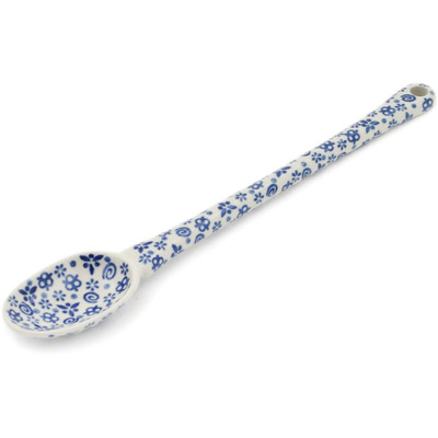 Polish Pottery Spoon 12&quot; Blue Confetti