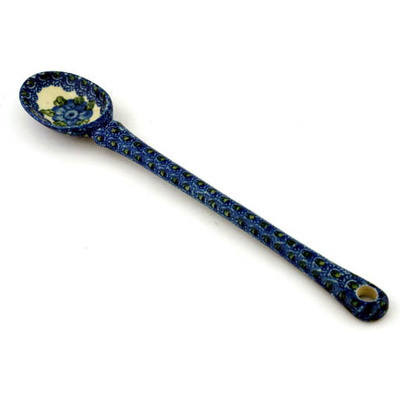Polish Pottery Spoon 12&quot; Blue Poppies