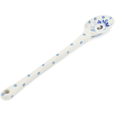 Polish Pottery Spoon 12&quot; Blue Spring