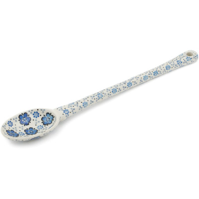 Polish Pottery Spoon 12&quot; Flowing Blues