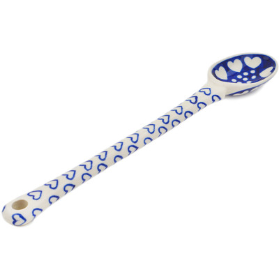 Polish Pottery Spoon 12&quot; Heart To Heart