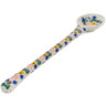 Polish Pottery Spoon 12&quot; Pansy Wreath UNIKAT