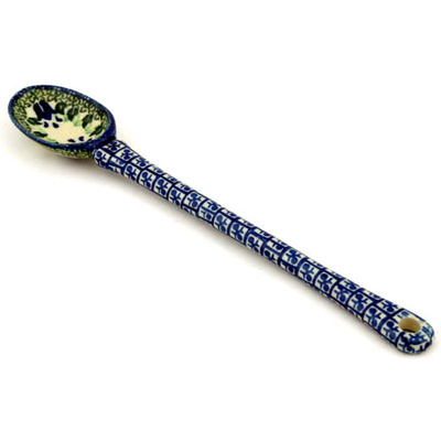 Polish Pottery Spoon 12&quot; Texas Bluebell