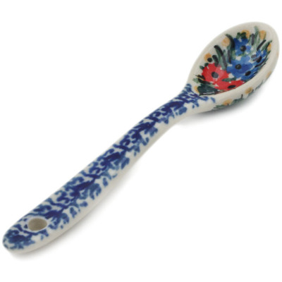 Polish Pottery Spoon 4&quot; Blue Escape UNIKAT