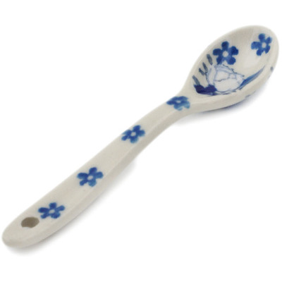 Polish Pottery Spoon 4&quot; Blue Spring