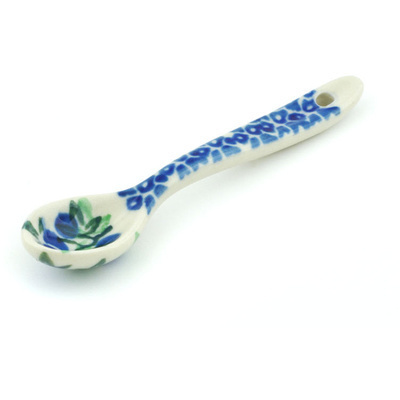 Polish Pottery Spoon 4&quot; Blueberry Fields Forever