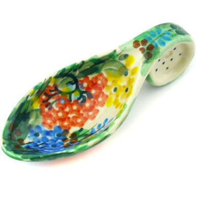 Polish Pottery Spoon 4&quot; Garden Delight UNIKAT